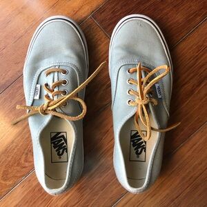 Madewell Light Gray Canvas Sneakers with Tan Laces